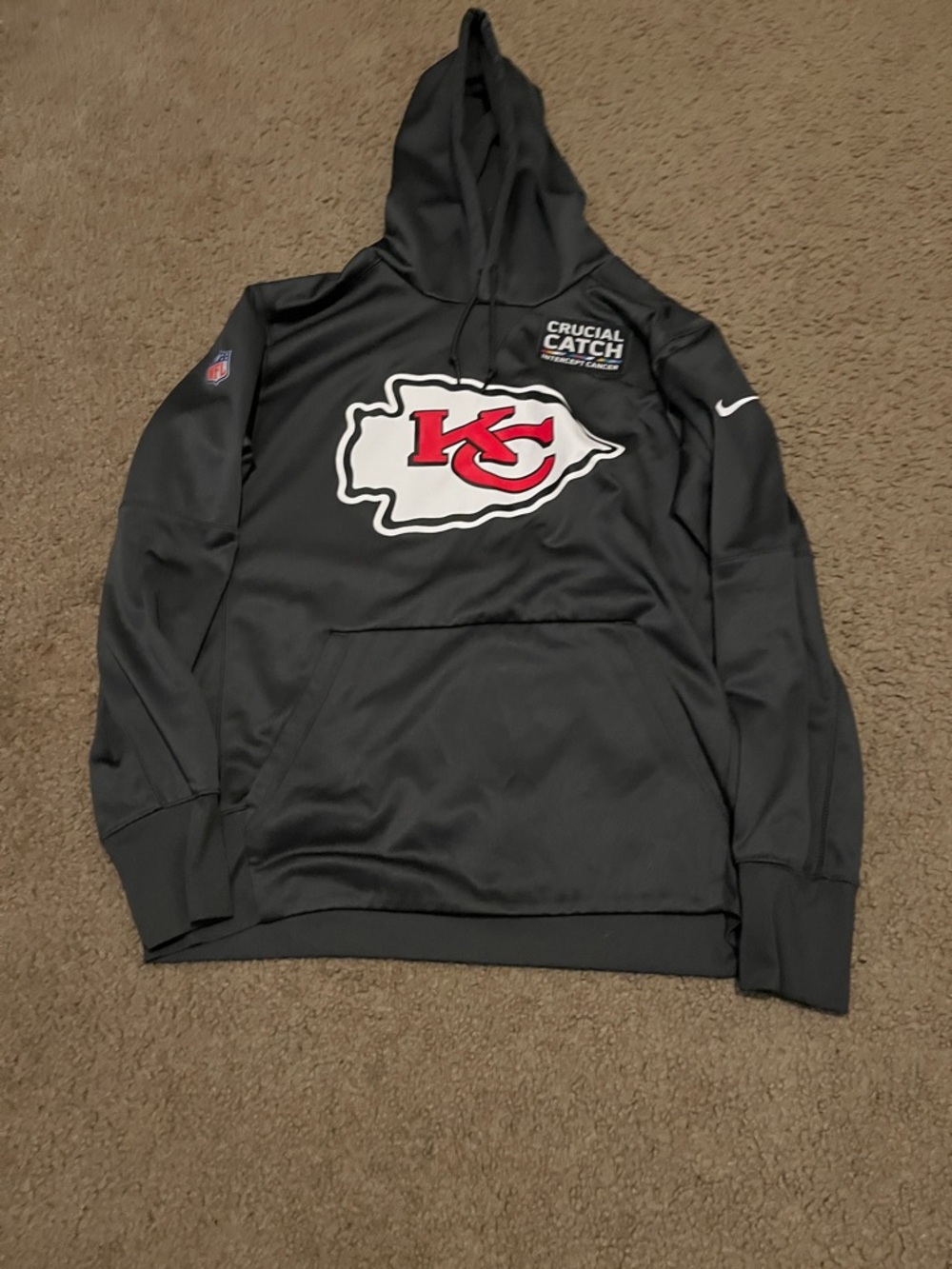 Nike Black Kansas City Chiefs Hoodie with Red & White Logo